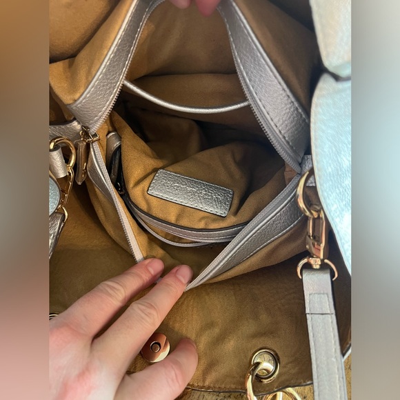 Kate Landry silver peopled leather pineapple charm pocket bag - Picture 10 of 11